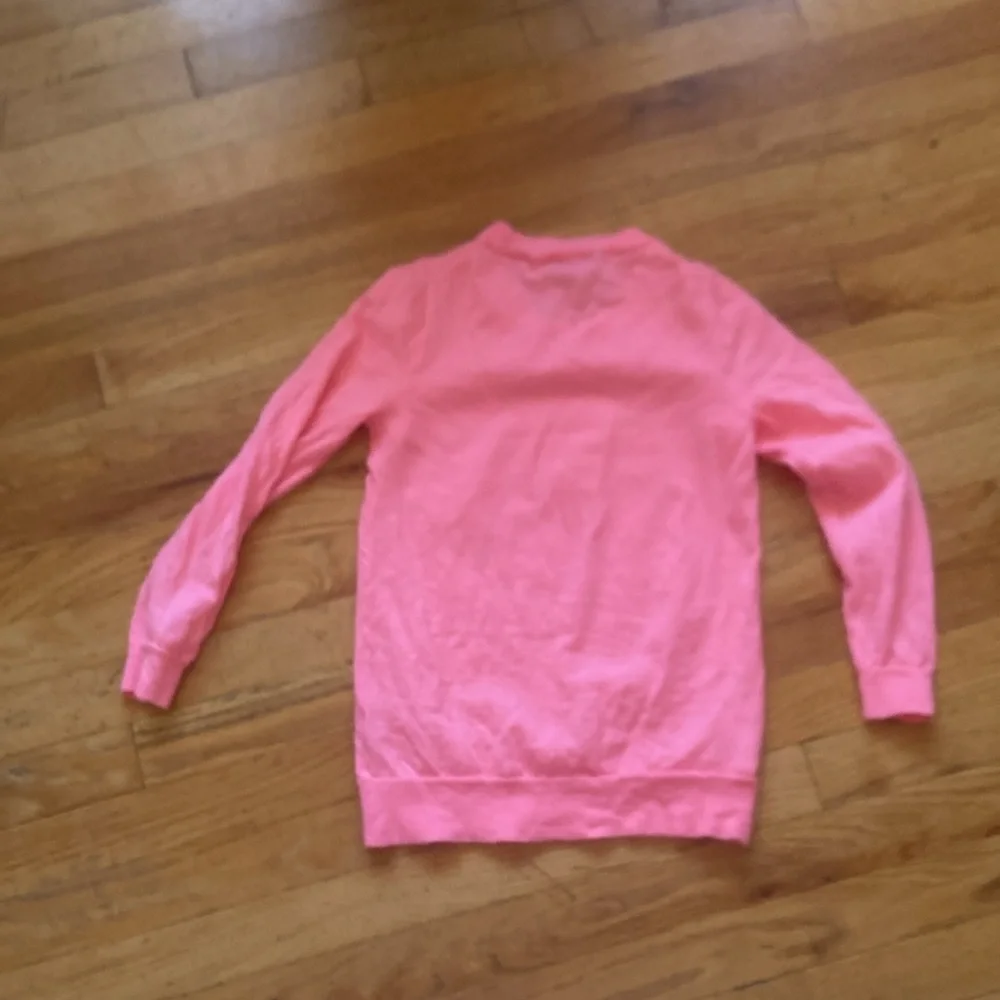 J. Crew 100% Merino Wool Highlighter Pink Crew Neck Sweater